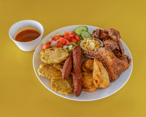 Fritay Aile Poulet Jumbo (3mcx) + Plantain + Accra + Marinade + Salade + Pikliz